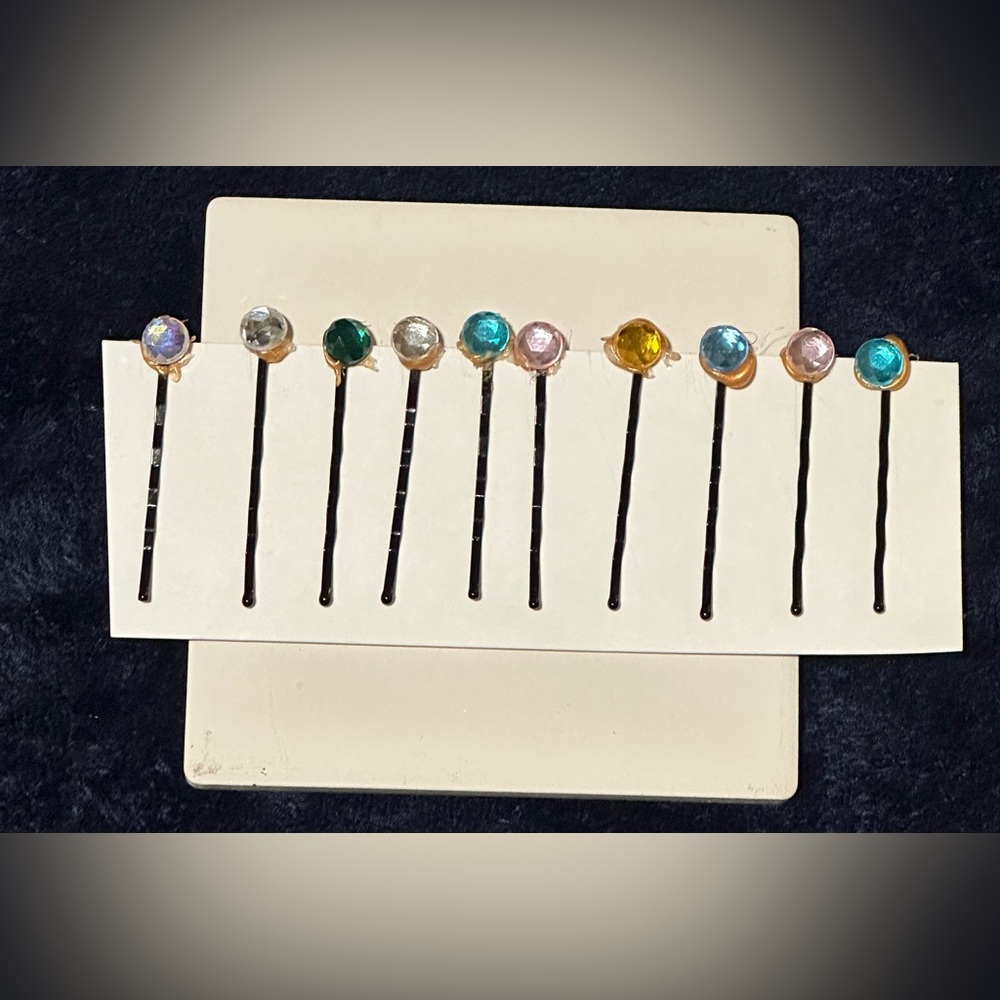 Lorena Espinoza Design Plastic Jewels Bobby-Pins, 10Pk (NWT)